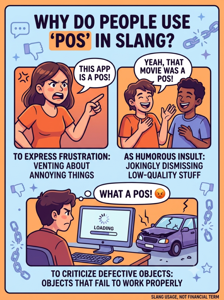 create a 600 x 800 image about Why People Use POS in Slang