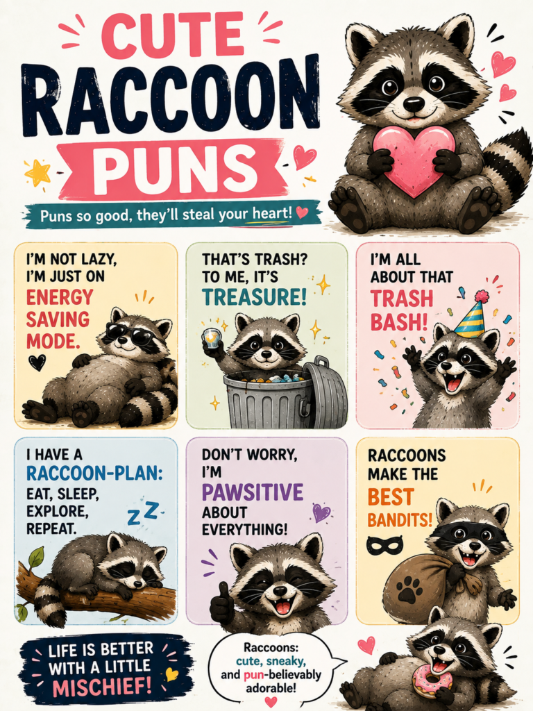 Cute Raccoon Puns