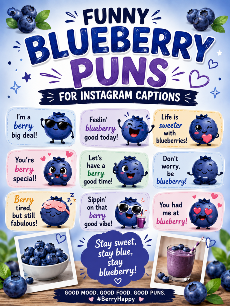 Funny Blueberry Puns for Instagram Captions