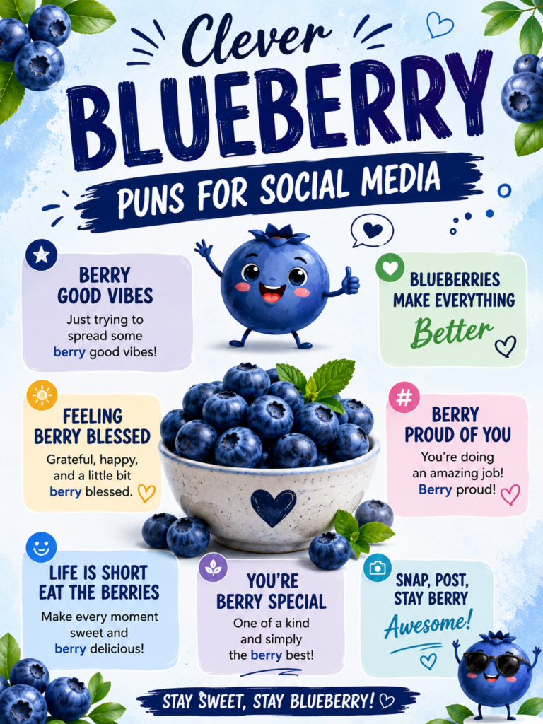 Clever Blueberry Puns for Social Media