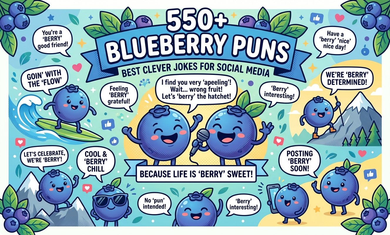 TOP 250+ Blueberry Puns Best Clever Jokes for Social Media