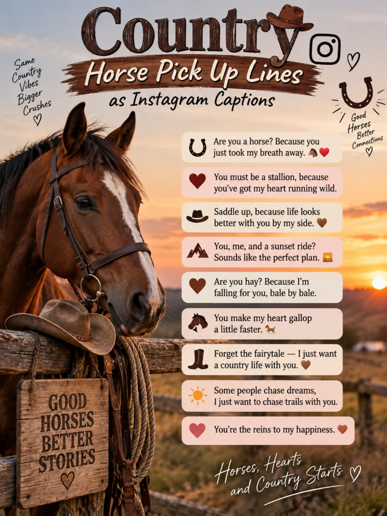 Horse Pick Up Lines as Instagram Captions