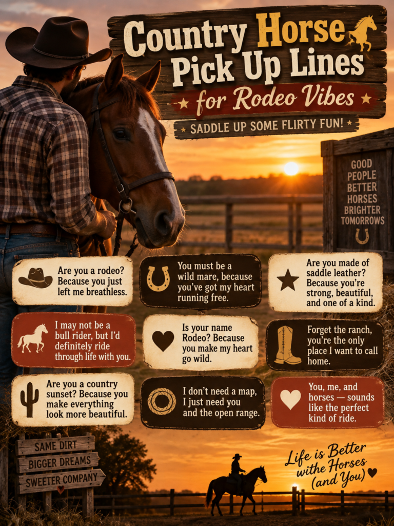 Country Horse Pick Up Lines for Rodeo Vibes